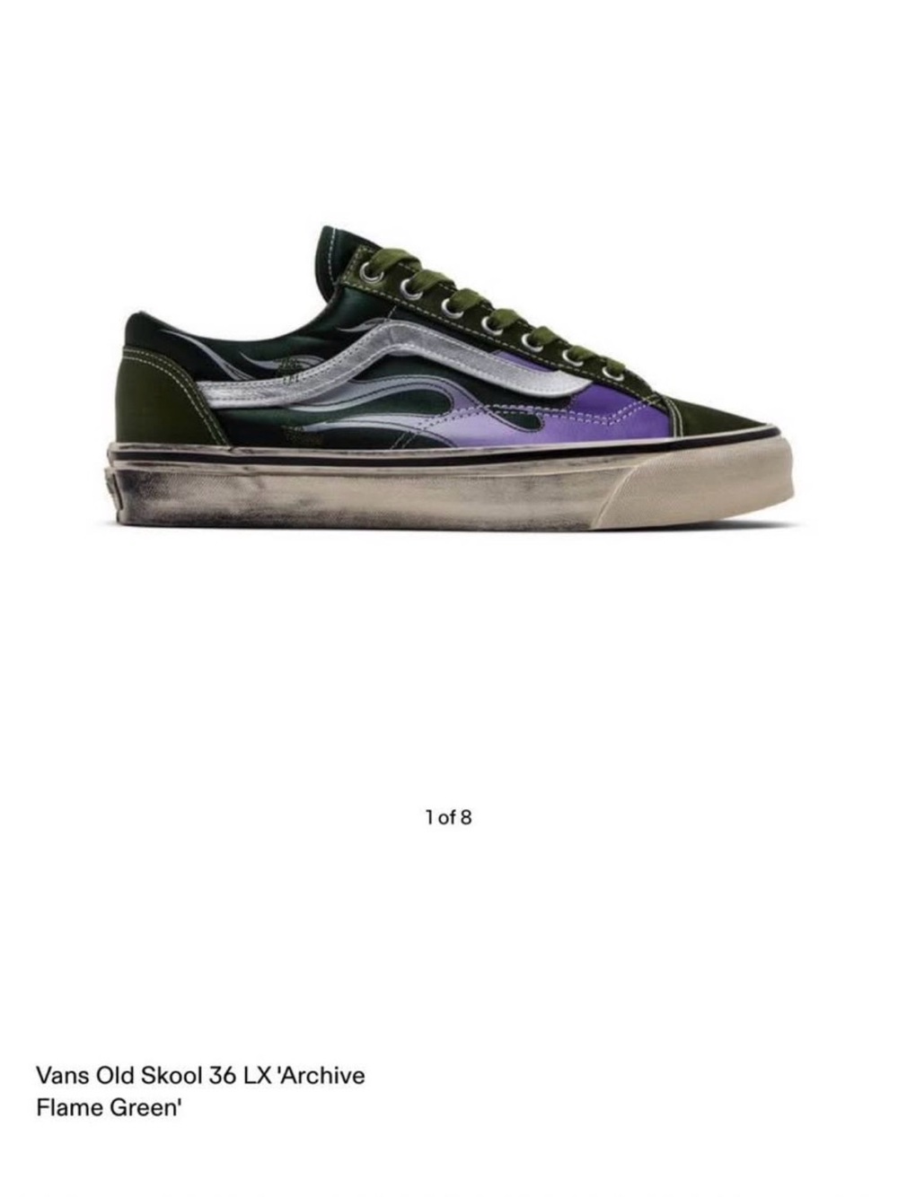 Vans Old Skool 36 LX 'Archive' Green and Purple Flame